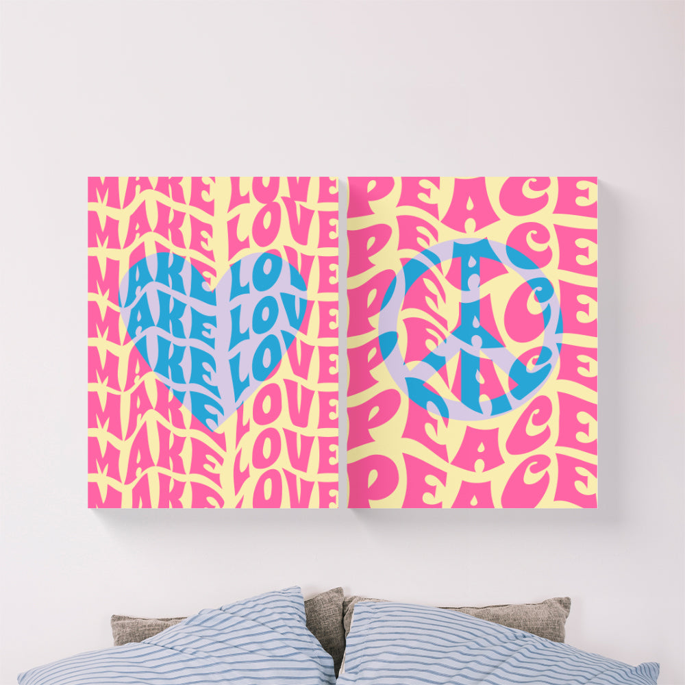 Peace and Love Set Canvas