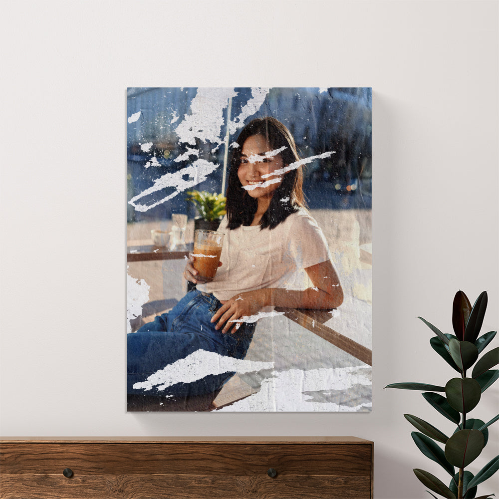 Broken Poster Effect Personalized Canvas