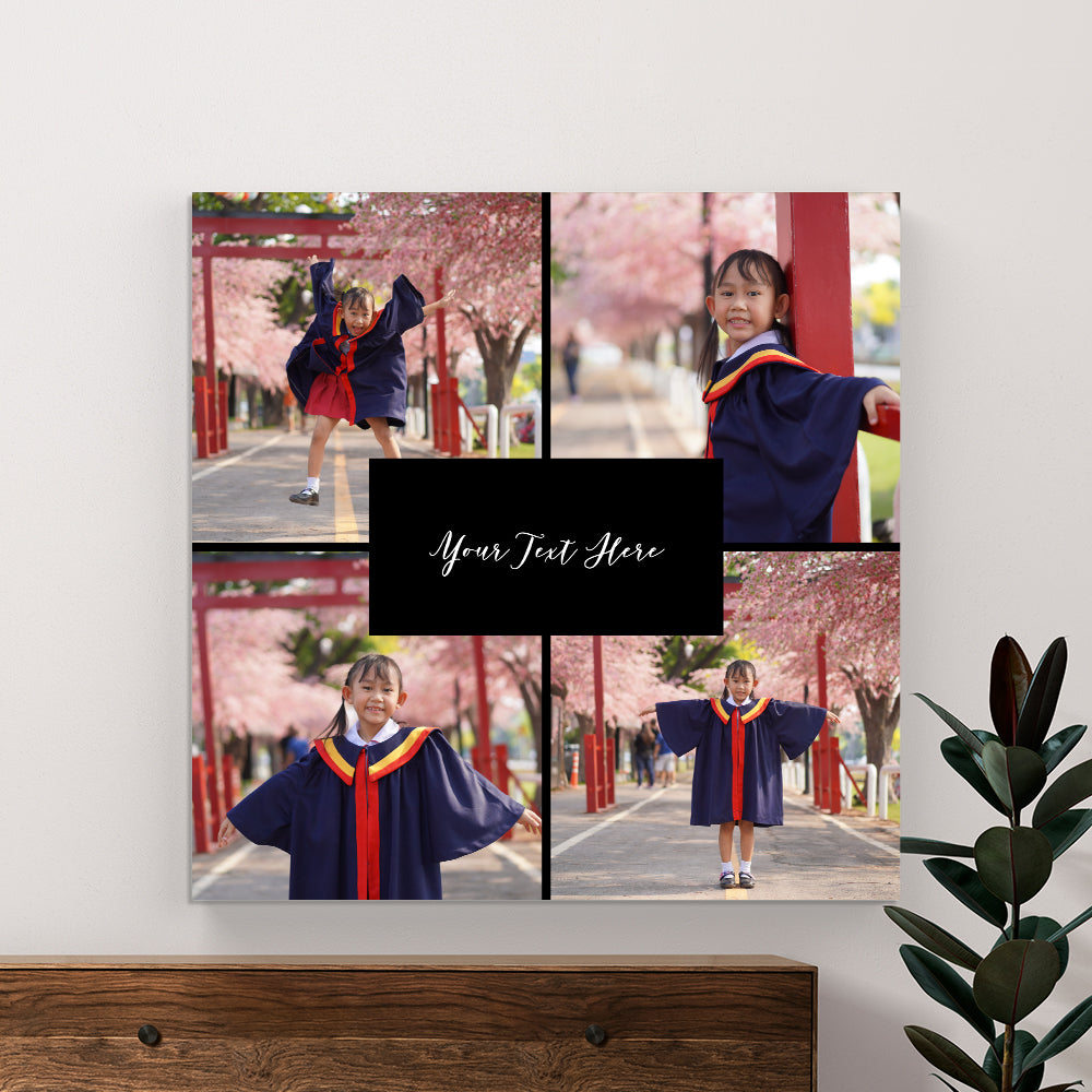 Four Photo Gallery with Text Personalized Canvas