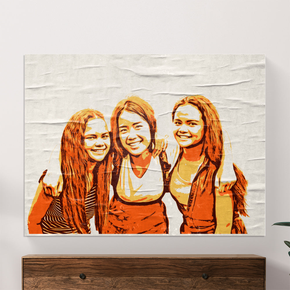 Vintage Poster Effect Personalized Canvas
