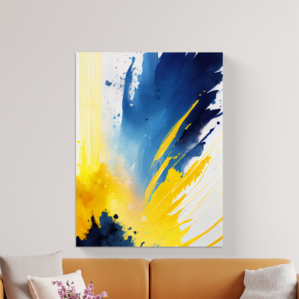 Azure and Amber Explosion Canvas