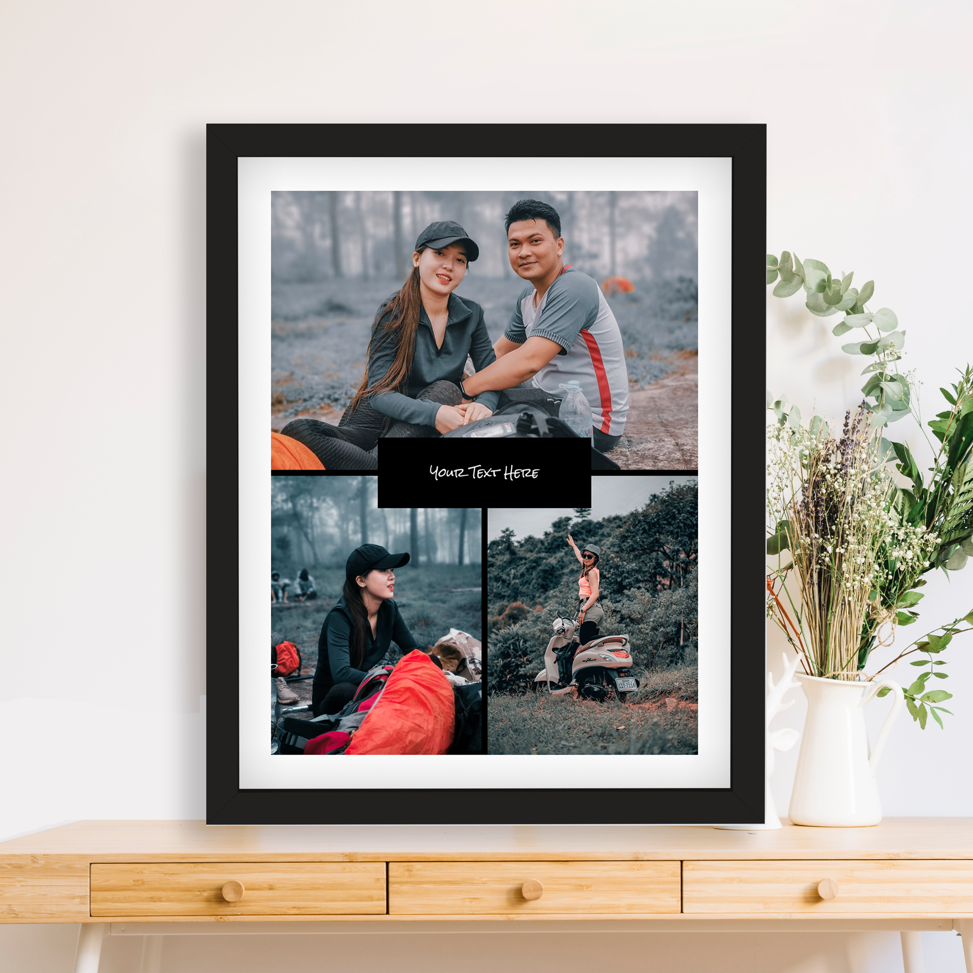 Three Photo and Text Personalized Poster