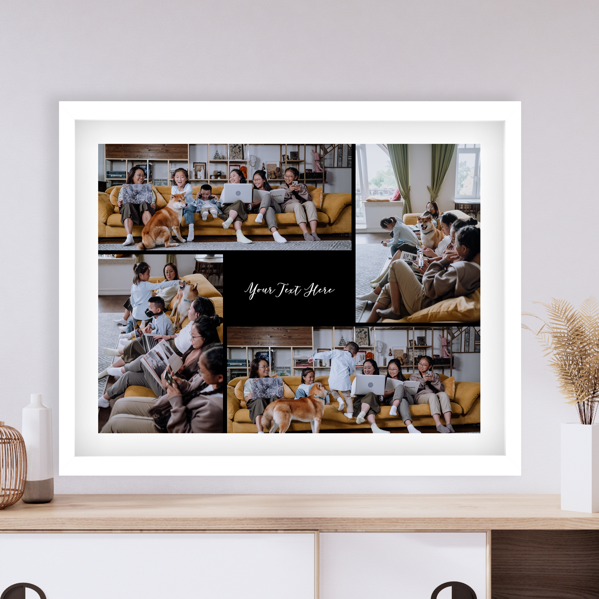 Four Photo Landscape Gallery with Text Personalized Poster