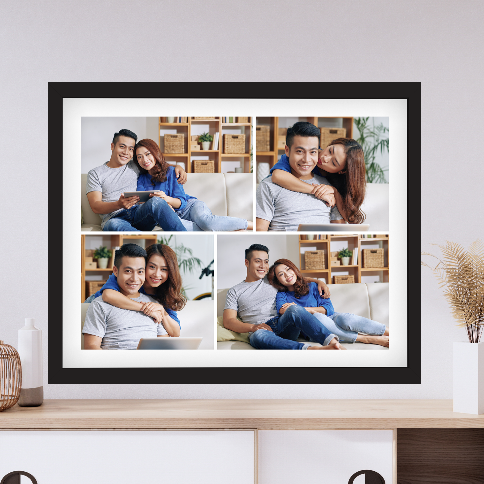 Four Photo Landscape Collage Personalized Poster