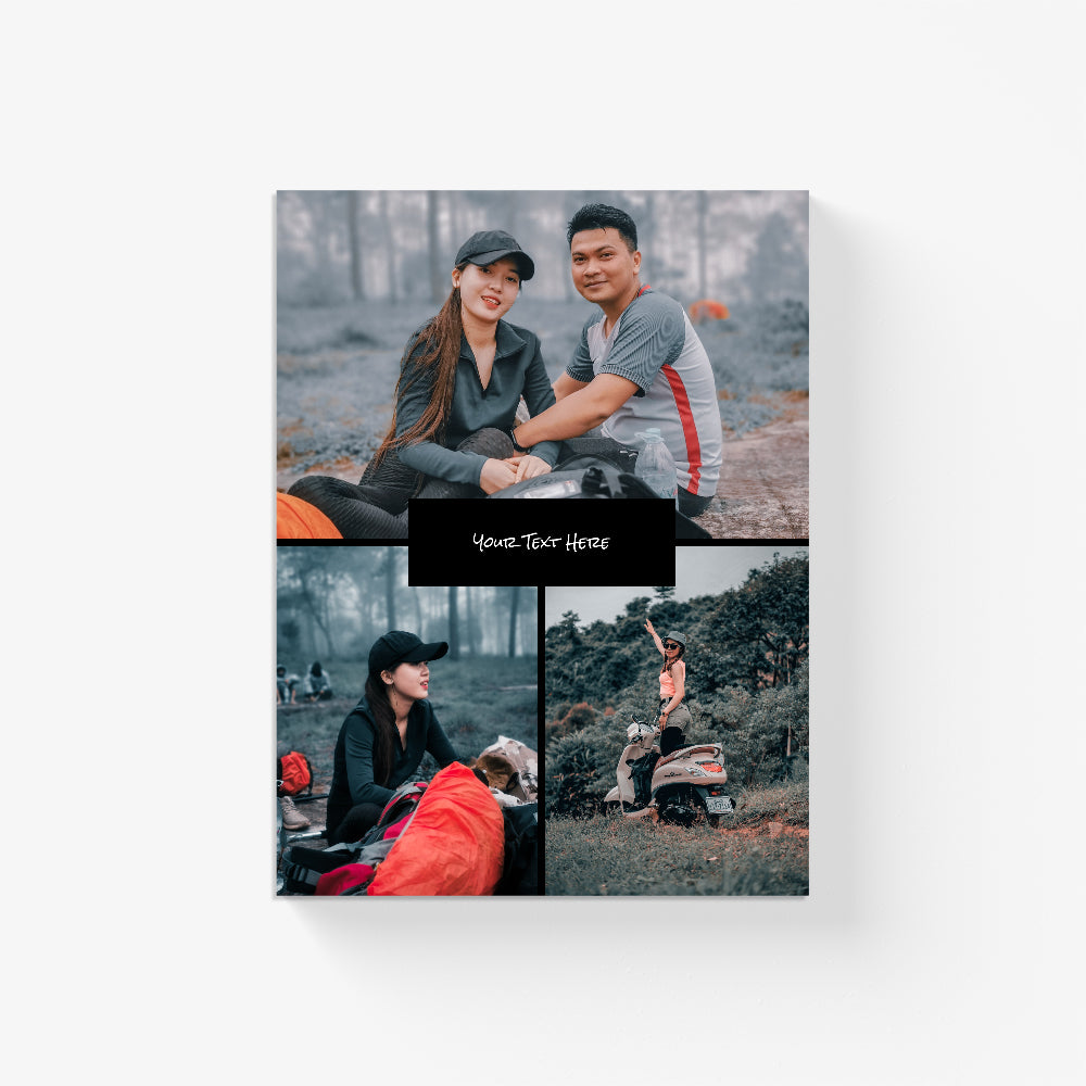Three Photo Gallery With Text Personalized Canvas
