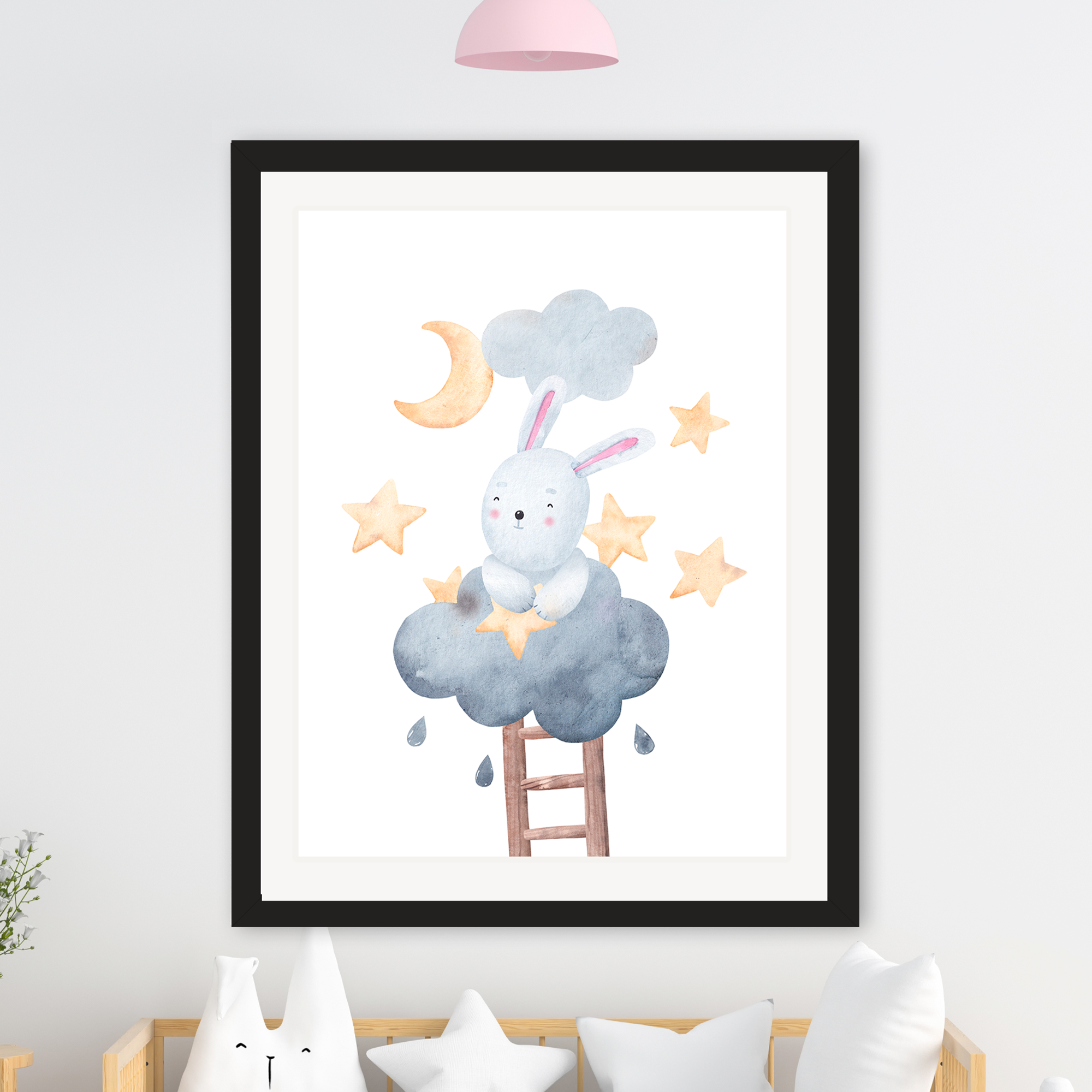 Bunny's Fluffy Cloudscape Poster