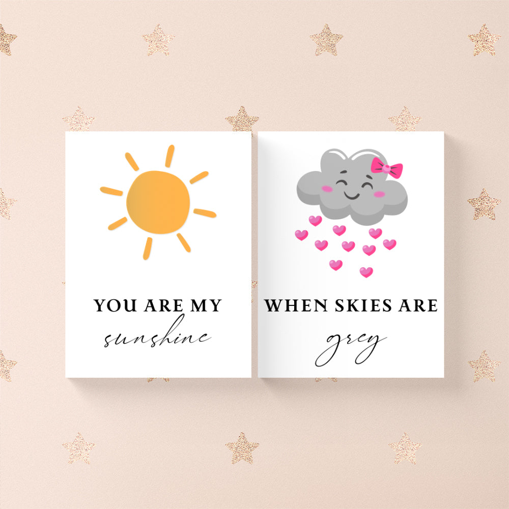 You Are My Sunshine When Skies Are Grey Set Canvas