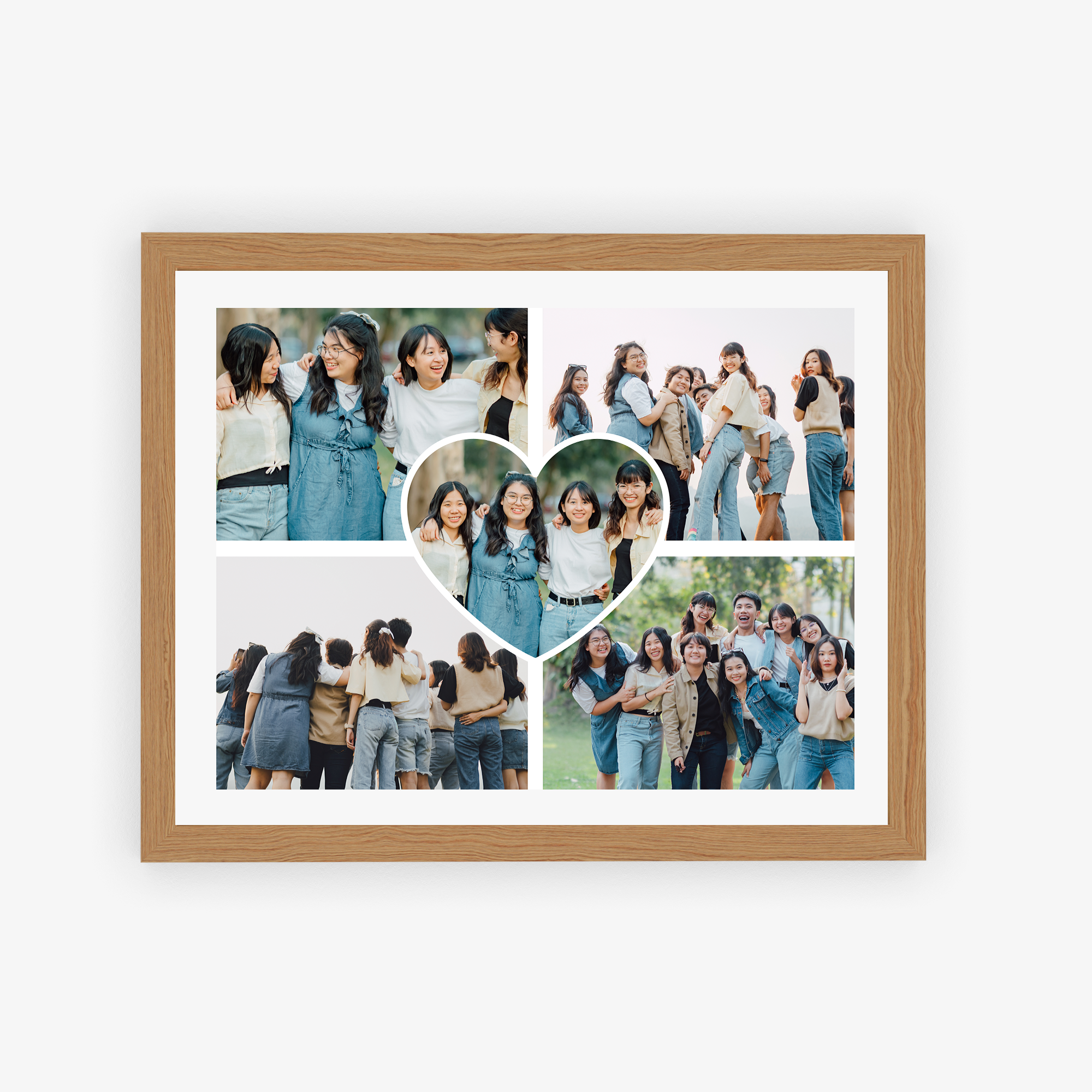 Five Photo Heart Gallery Personalized Poster