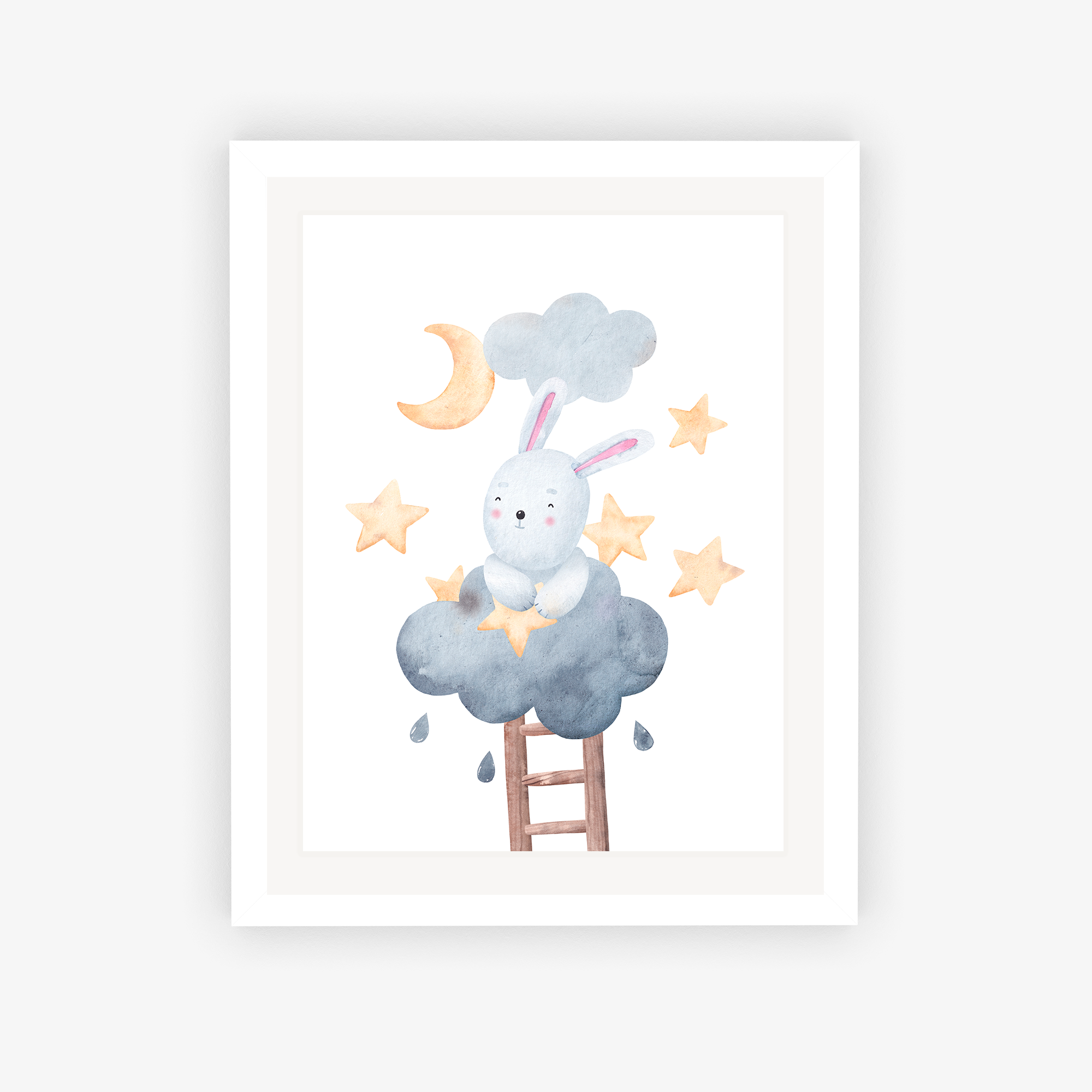 Bunny's Fluffy Cloudscape Poster
