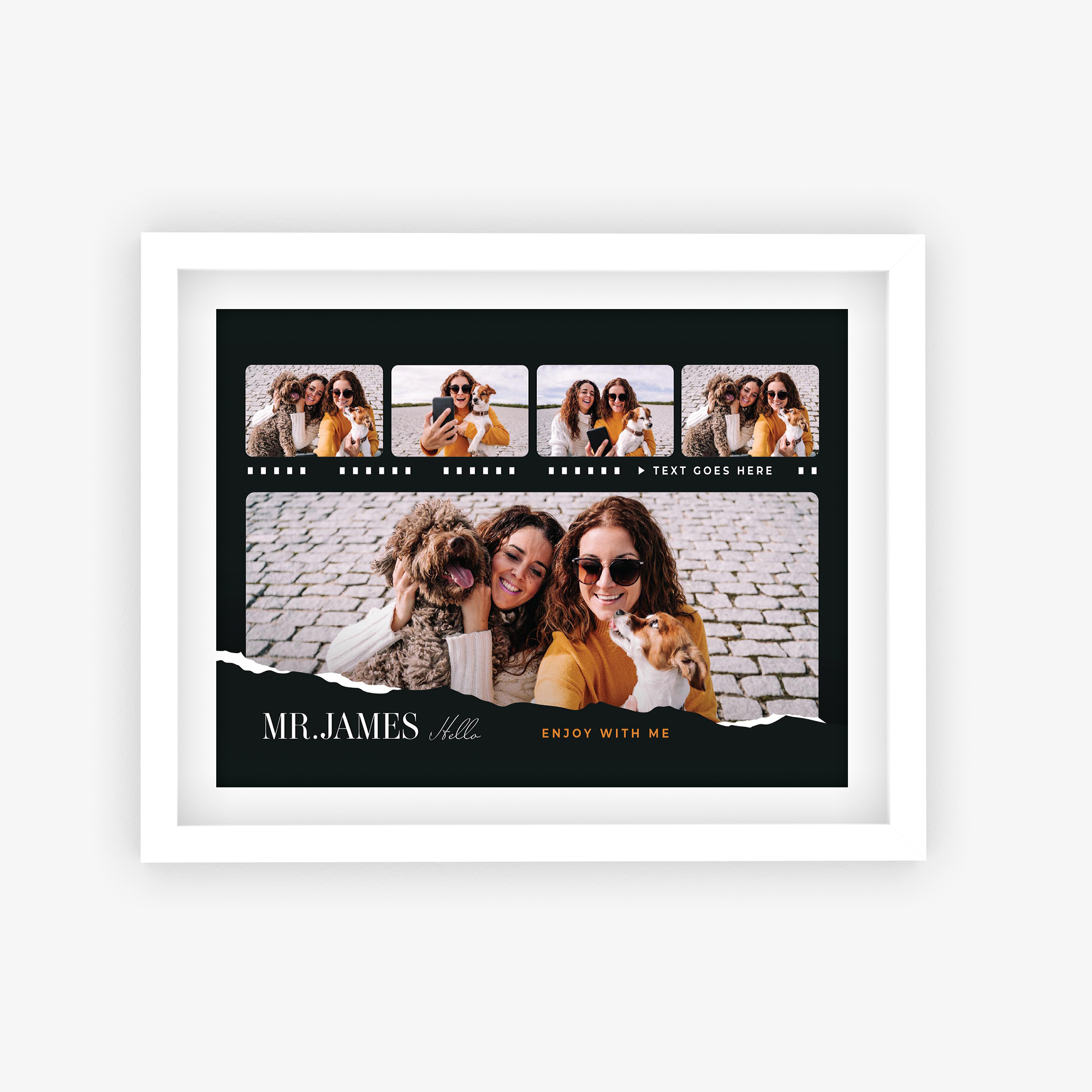 Five Photo Film Reel Collage Personalized Poster