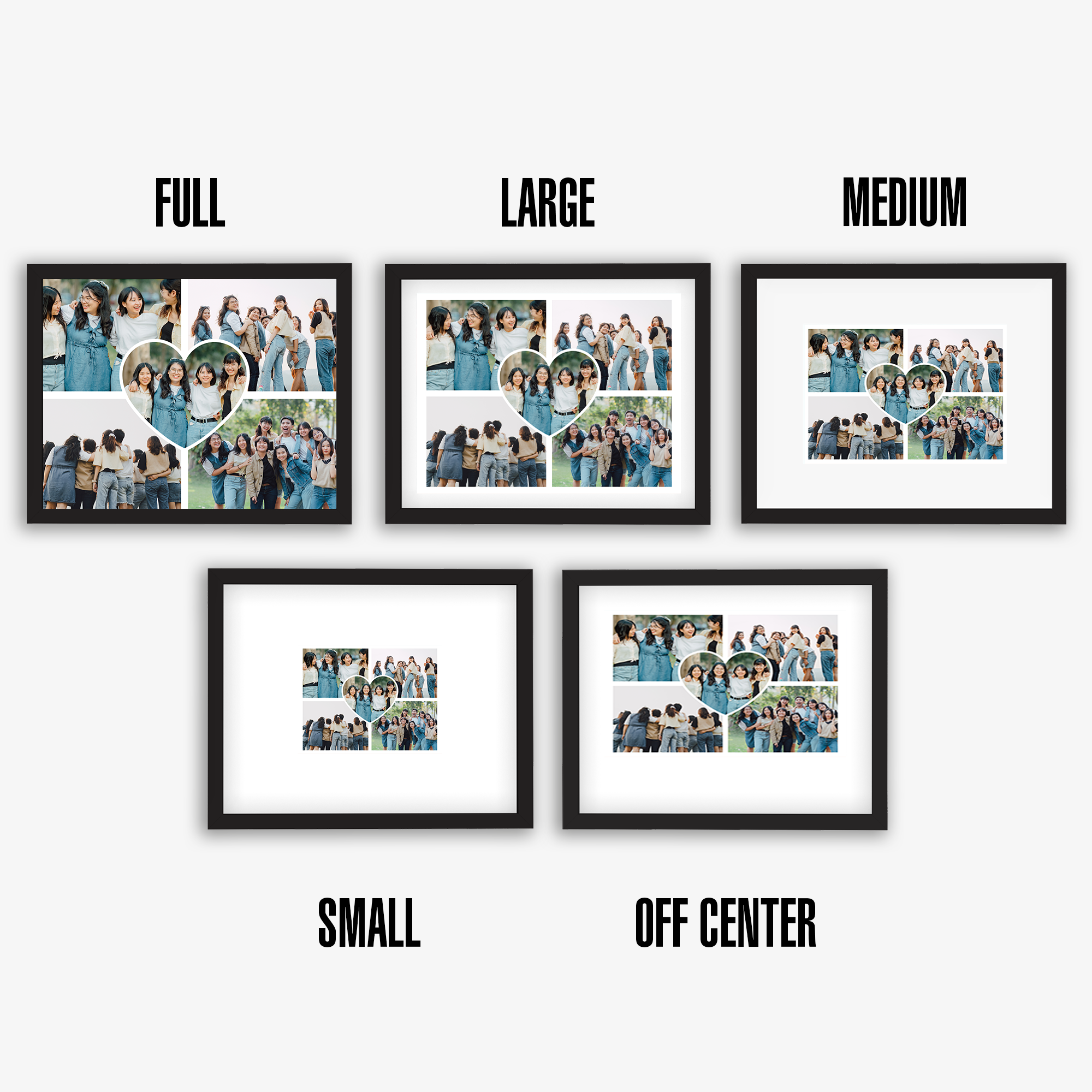 Five Photo Heart Gallery Personalized Poster