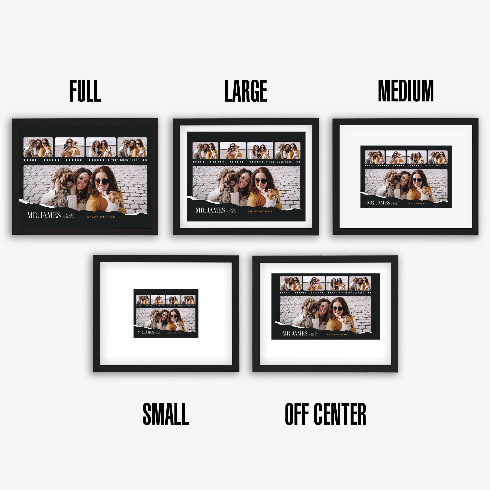 Five Photo Film Reel Collage Personalized Poster