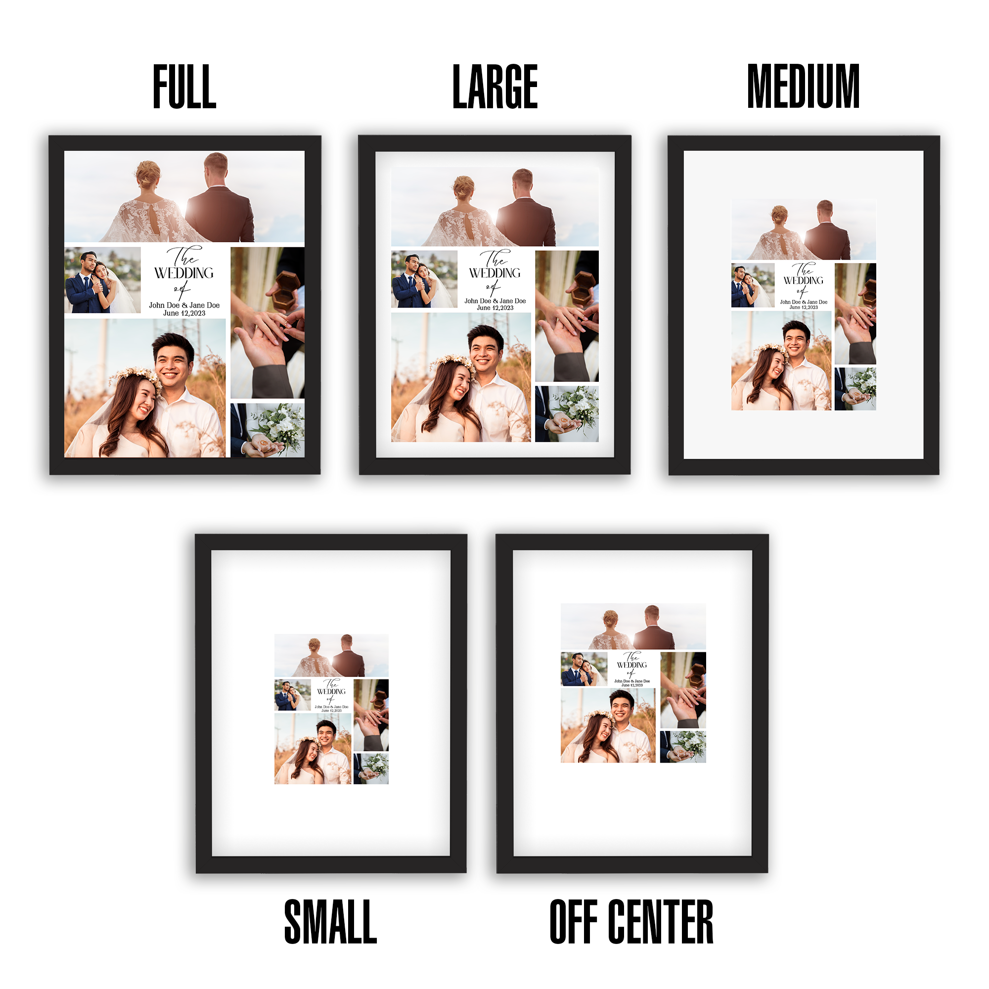 Five Photo Collage with Text Personalized Poster